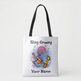 Custom Tote Bag | Retro Octopus | Name & Text Tasche