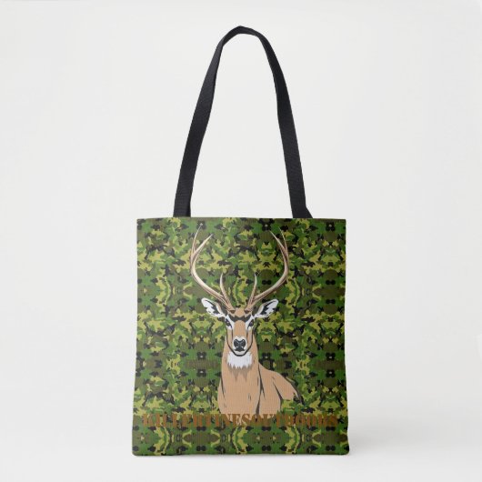Custom tote bag with whitetail design tasche (Vorderseite)