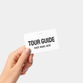 Custom tour guide name badge with clip or string ausweis (Handheld)