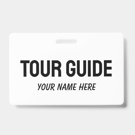 Custom tour guide name badge with clip or string ausweis (Vorderseite)