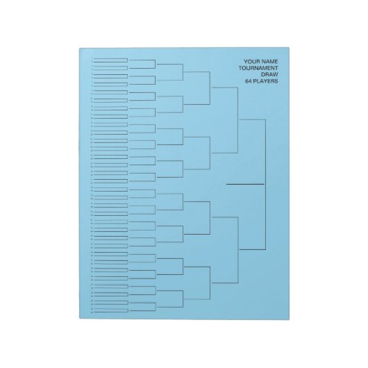 Custom tournament draw template for 64 players notizblock (Rotiert)