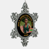 Custom Track & Field Photo High School Runner Schneeflocken Zinn-Ornament (Links)