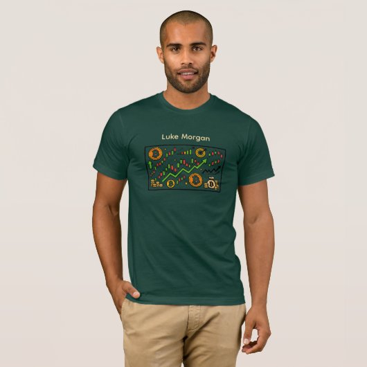Custom Trading Chart Bitcoin Candlestick T-Shirt (Vorne ganz)