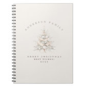 Custom traditional family white Christmas tree Notizblock (Vorderseite)