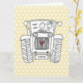 Custom Traktor Country Stall Rustikale Hochzeit Karte (Gelbe Blume)