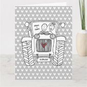 Custom Traktor Country Stall Rustikale Hochzeit Karte (Vorderseite)