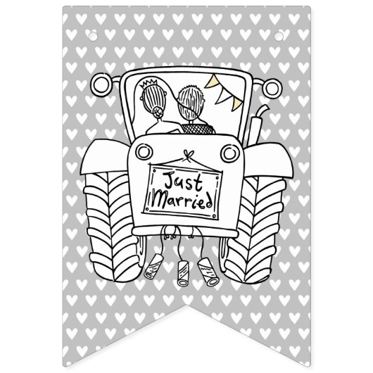 Custom Traktor Country Stall Rustikale Hochzeit Wimpelkette (Zweite Fahne)