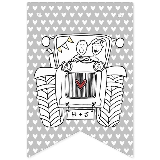 Custom Traktor Country Stall Rustikale Hochzeit Wimpelkette (Erste Fahne)