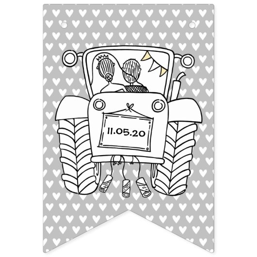 Custom Traktor Country Stall Rustikale Hochzeit Wimpelkette (Zweite Fahne)