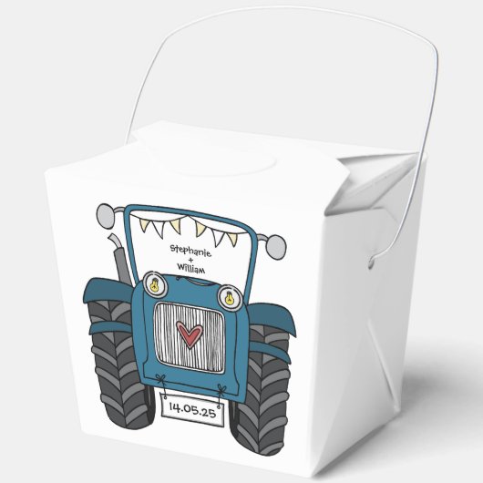 Custom Traktor Country Wedding Themed Favor Box Geschenkschachtel (Vorderseite)