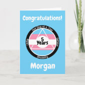 Custom Transgender Pride Sobriety Card Karte (Vorderseite)