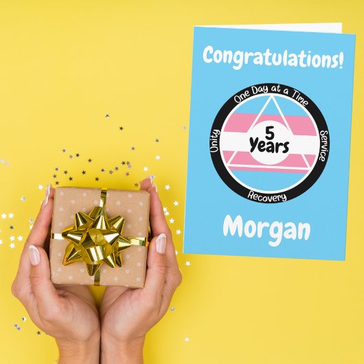 Custom Transgender Pride Sobriety Card Karte