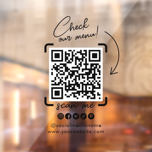 Custom Transparency Business QR Code Social Media Fensteraufkleber (Blatt 2)