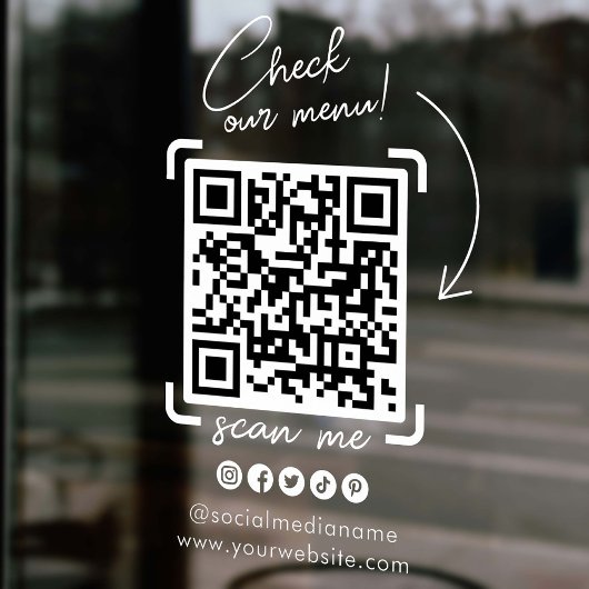 Custom Transparency Business QR Code Social Media Fensteraufkleber