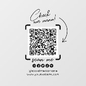 Custom Transparency Business QR Code Social Media Fensteraufkleber (Blatt)