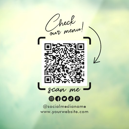 Custom Transparency Business QR Code Social Media Fensteraufkleber (Blatt 3)