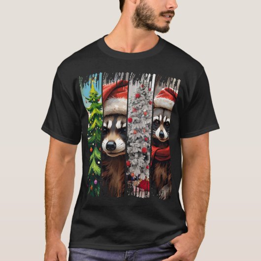 Custom Trash Panda Weihnachtsfest T-Shirt (Vorderseite)