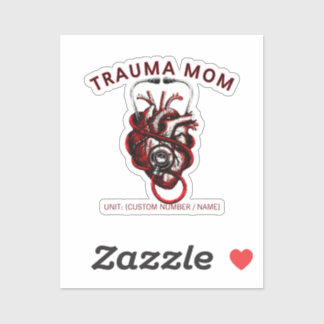Custom Trauma Nurse Mom Anatomical Heart  Aufkleber
