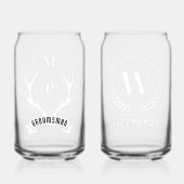 Custom Trauzeuge Beer Glasses Set von 2 Dosenglas (Vorderseite)