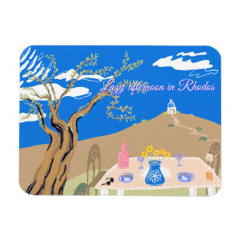 Custom Travel Greek afternoon olive tree scenery  Magnet