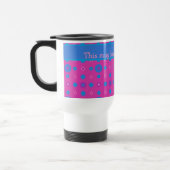 Custom Travel Mug, Magenta: Helle blaue Punkte Reisebecher (Links)
