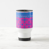 Custom Travel Mug, Magenta: Helle blaue Punkte Reisebecher (Mittel)