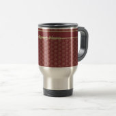 Custom Travel Mug, Maroon Mini-Print Reisebecher (VorderseiteRechts)