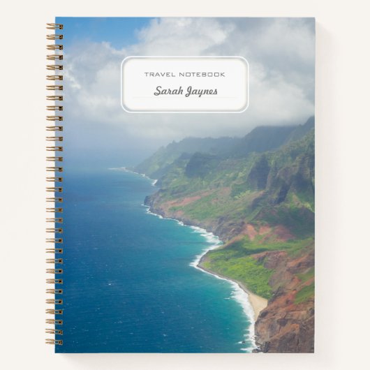 Custom Travel Notebook Kauai Hawaii Beach Foto Notizblock (Vorderseite)