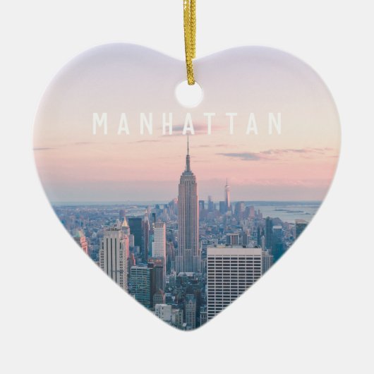 Custom Travel NYC Manhattan New York Keramik Ornament (Vorne)