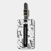 Custom Travel Typography Luggage Tag Gepäckanhänger (Vorderseite vertikal)