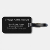 Custom Travel Typography Luggage Tag Gepäckanhänger (Rückseite horizontal)