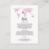 Custom Travel Watercolor Weltkarte Hochzeitdetails Begleitkarte (Vorderseite)