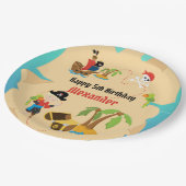 Custom Treasmap Boy Pirate Birthday Party Pappteller (Schrägansicht)