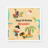 Custom Treasmap Boy Pirate Birthday Party Serviette (Vorderseite)