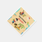 Custom Treasmap Boy Pirate Birthday Party Serviette (Ecke)