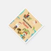 Custom Treasmap Girl Pirate Geburtstagsparty Serviette (Ecke)
