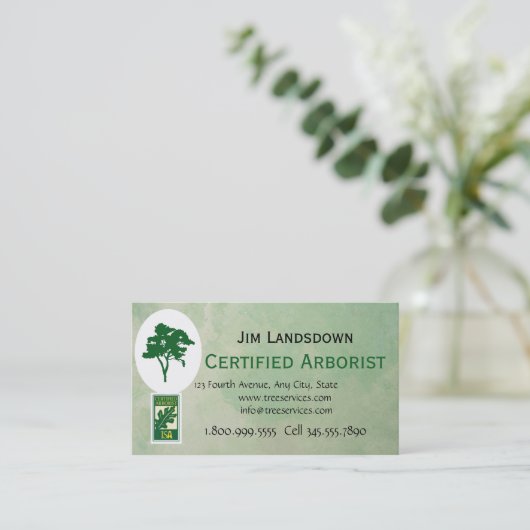 Custom Tree Arborist Business Card Visitenkarte (Stehend Vorderseite)