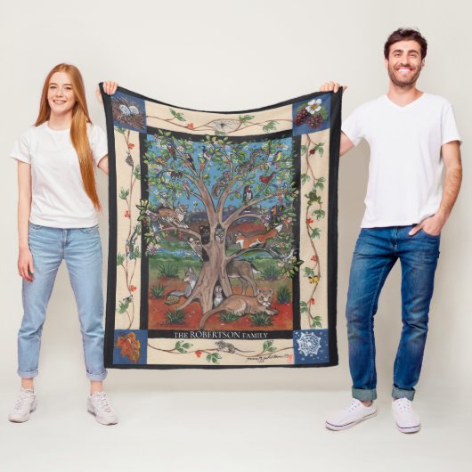 Custom Tree of Life Southwest Animal Wildlife Fleecedecke (Beispiel)