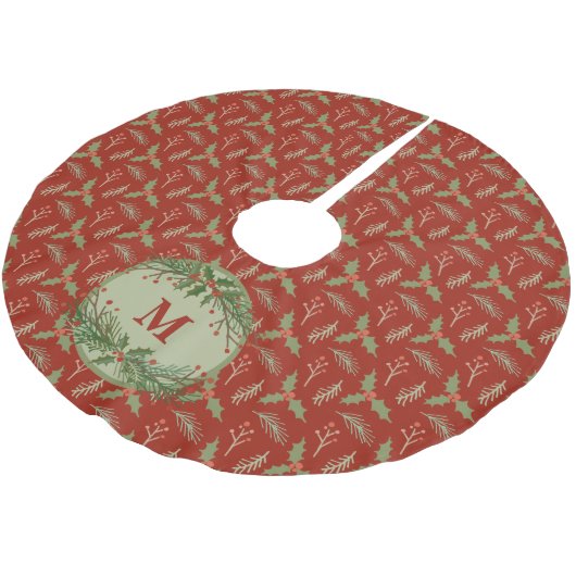 Custom Tree Skirt, Brushed Polyester Polyester Weihnachtsbaumdecke (Schrägansicht)