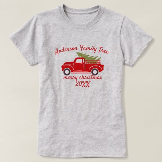 Custom Tree Truck Frohe Weihnachtsfrauen T-Shirt (Design vorne)
