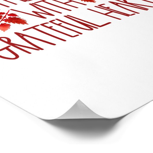 Custom Treffen hier mit dankbaren Herzen Poster (Ecke)