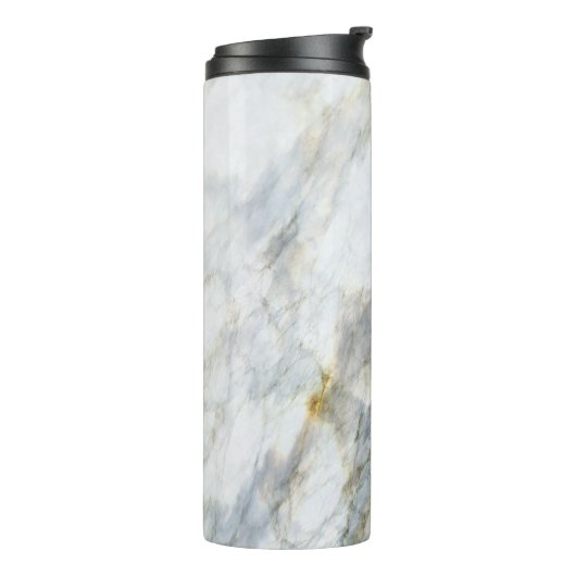 Custom Trendy Blue Gray Brown Marmorstein Textur Thermosbecher (Nach links gedreht)