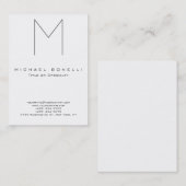 Custom Trendy Bold Monogram Minimalistisch Modern Visitenkarte (Vorne/Hinten)
