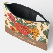 Custom trendy classic botanical pattern Brown Zubehörtasche (Offen)