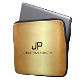 Custom Trendy Elegant Modern Luxe Template Gold Laptopschutzhülle (Vorderseite Links)