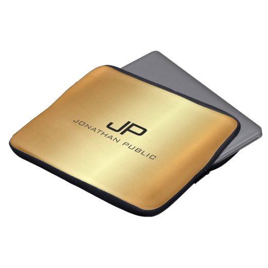 Custom Trendy Elegant Modern Luxe Template Gold Laptopschutzhülle (Vorne Oben)