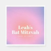 Custom Trendy Gradient Lavender Lila Bat Mitzvah Serviette (Vorderseite)