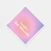 Custom Trendy Gradient Lavender Lila Bat Mitzvah Serviette (Ecke)