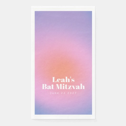 Custom Trendy Gradient Lavender Lila Bat Mitzvah Serviette (Vorderseite)