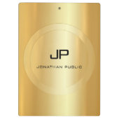 Custom Trendy Imitate Gold Monogram Elegant Classi Klemmbrett (Rückseite)